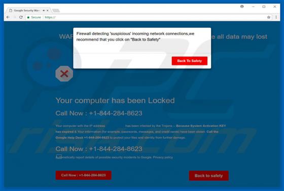 Suspicious Incoming Network Connections Scam