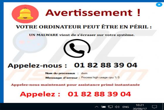 VOTRE ORDINATEUR PEUT ÊTRE EN PÉRIL Scam