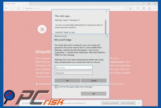 Unauthorized Access Detected ! Scam