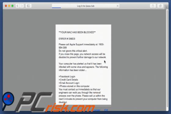 YOUR MAC HAS BEEN BLOCKED Scam (Mac)