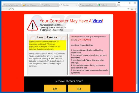 Your Computer May Have a Virus! Scam