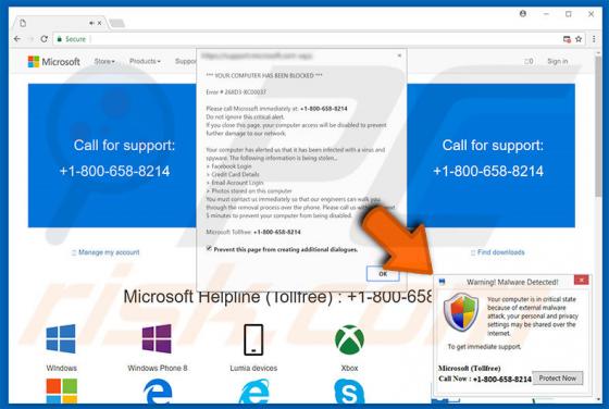 Warning! Malware Detected! Scam