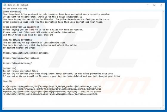 Anubi Ransomware