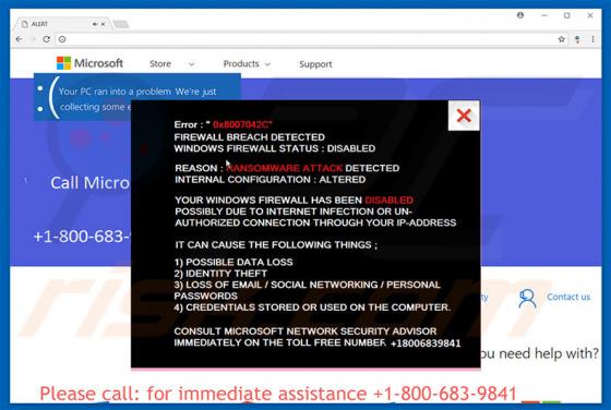 Firewall Breach Detected Scam