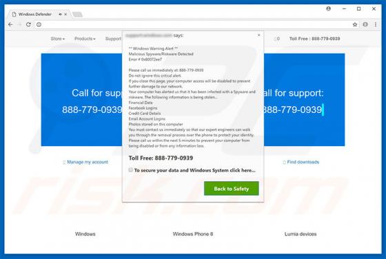 Error #0x80072ee7 Scam
