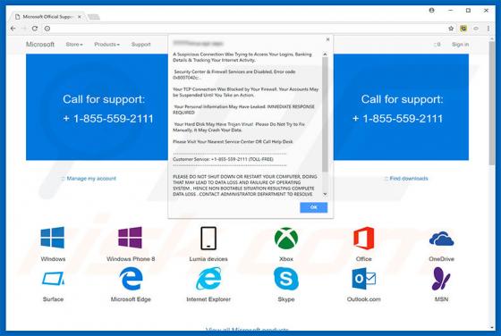 Suspicious Connection Scam