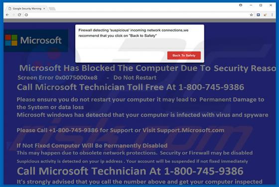 Microsoft Has Blocked The Computer Scam