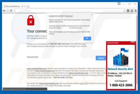 Windows Has Detected An Internet Attack Scam