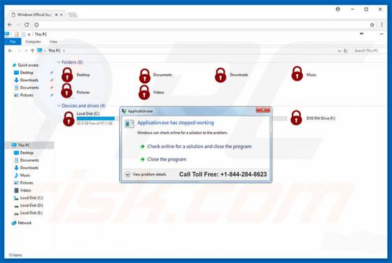 Application.exe Has Stopped Working Scam
