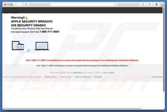 APPLE SECURITY BREACH POP-UP Scam (Mac)