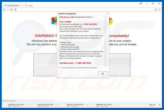ISP HAS BLOCKED YOUR PC Scam