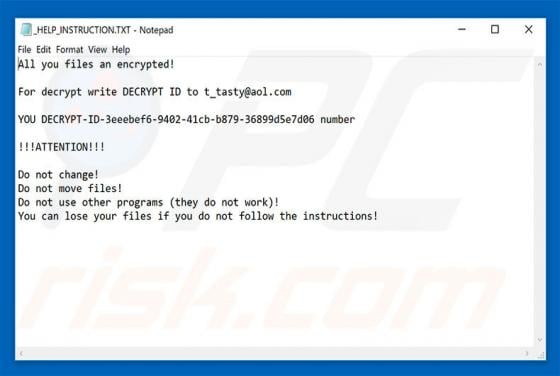 Tastylock Ransomware