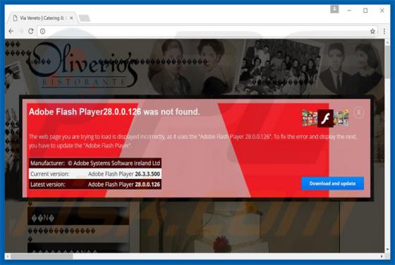 Adobe Flash Player Was Not Found Scam