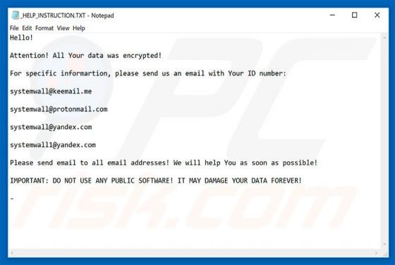 SYSTEM Ransomware