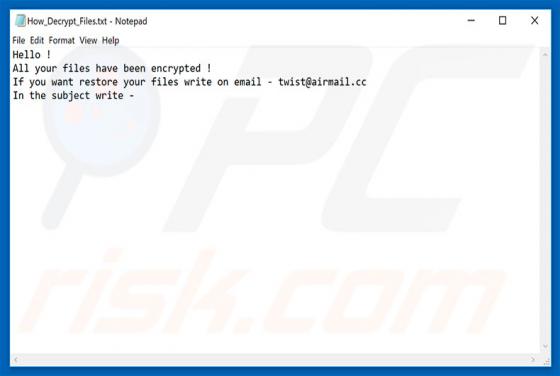 Twist Ransomware