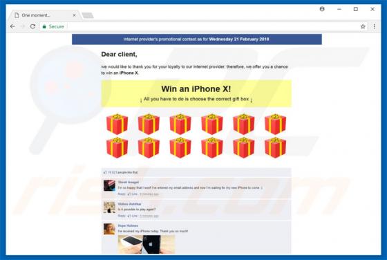 Win an IphoneX Scam