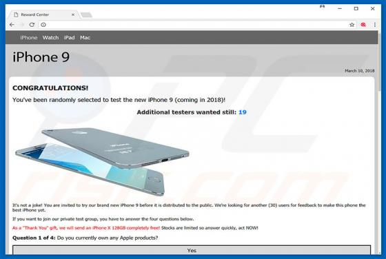 You've Been Selected To Test iPhone 9 Scam