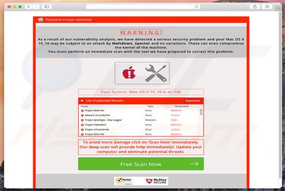 We Have Detected A Serious Security Problem Scam (Mac)