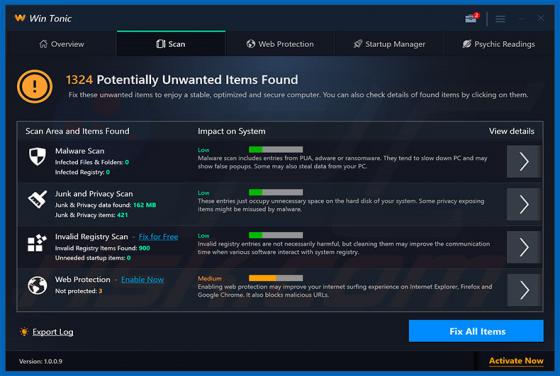 Win Tonic Unwanted Application