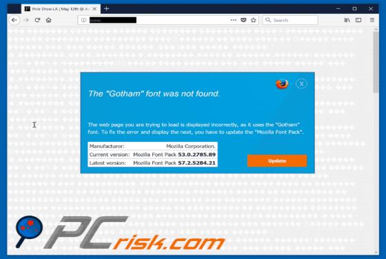 The Gotham Font Was Not Found POP-UP Scam