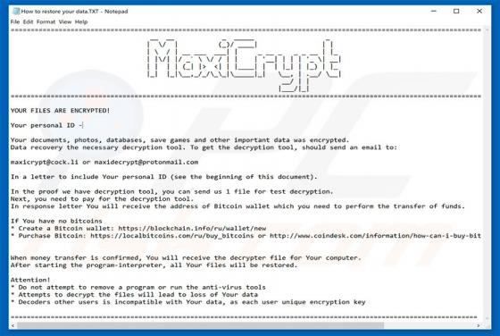 MaxiCrypt Ransomware