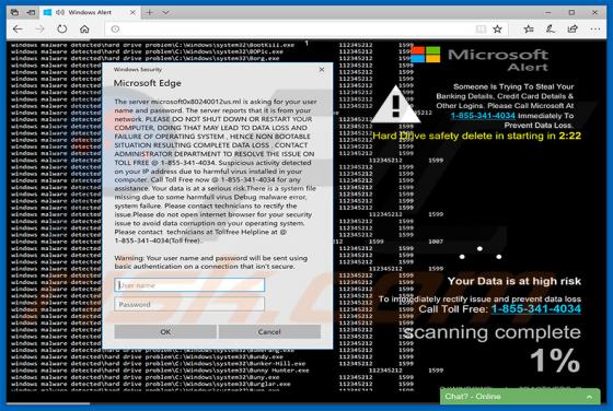 Windows Malware Detected POP-UP Scam