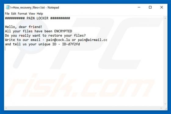 PAIN LOCKER Ransomware