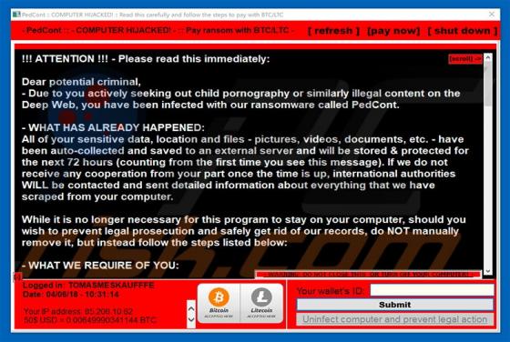 Pedcont Ransomware