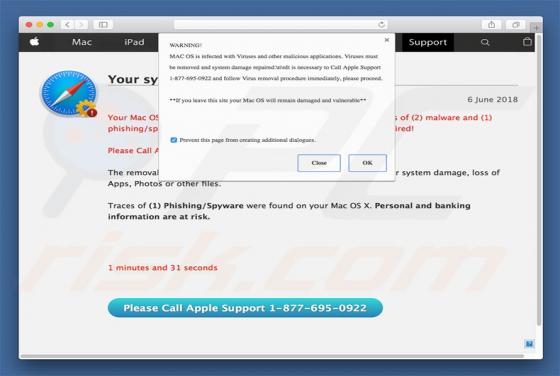 Please Call Apple Support POP-UP Scam (Mac)