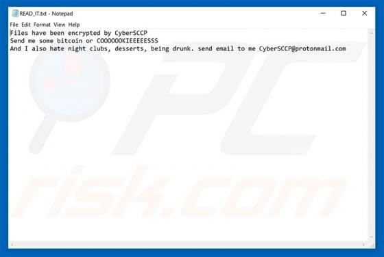 CyberSCCP Ransomware