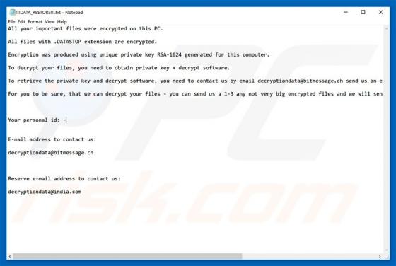 DATASTOP Ransomware