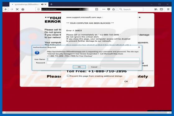 User Access Suspended POP-UP Virus