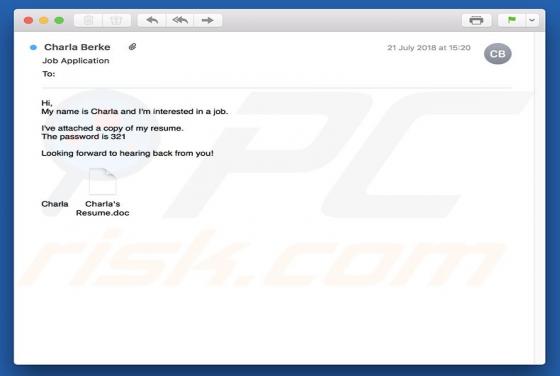 Job Application Email Virus