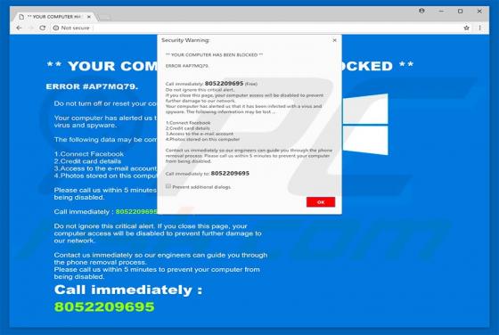 ERROR #AP7MQ79 POP-UP Scam