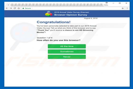 Browser Opinion Survey POP-UP Scam