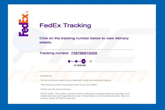 FedEx Tracking Email Virus