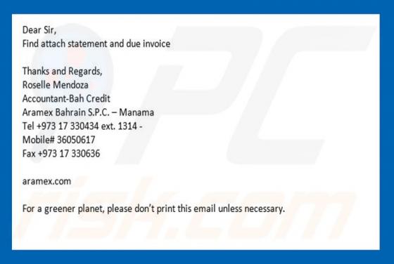 Expired Invoices Email Virus
