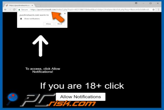 Pusshnetwork.com POP-UP Redirect
