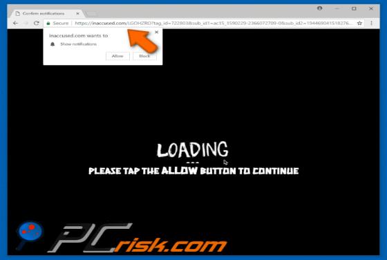 Inaccused.com POP-UP Redirect
