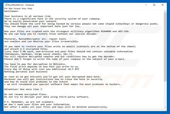 RYUK Ransomware