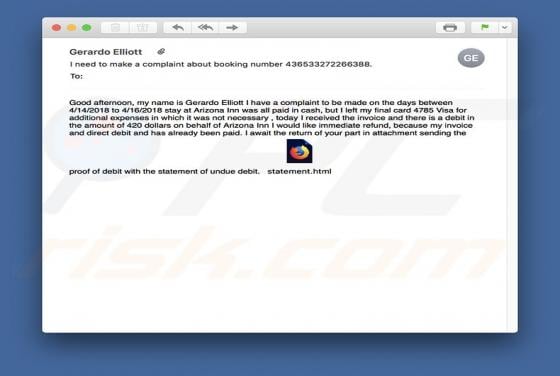 Complaint Email Virus