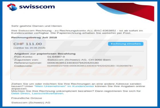 Swisscom Email Virus