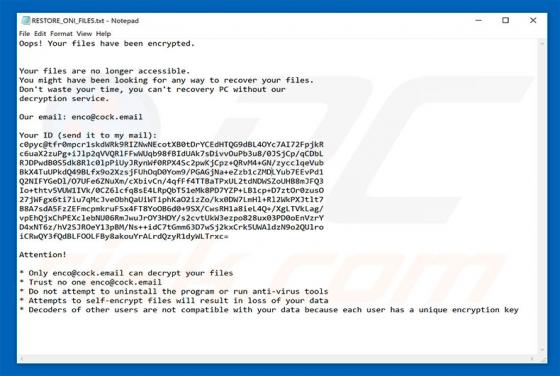ONI Ransomware