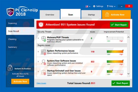 PC CleanUp 2018 Unwanted Application