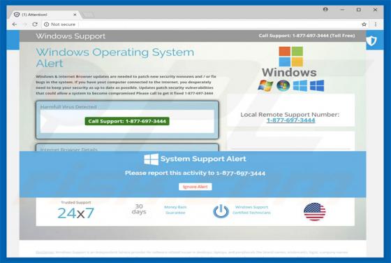 Windows Operating System Alert POP-UP Scam