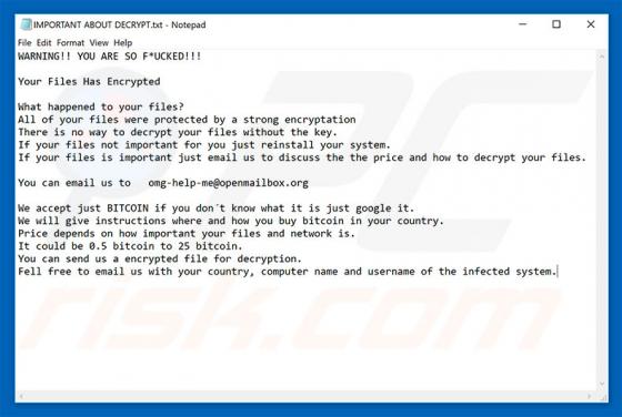 Cassetto Ransomware