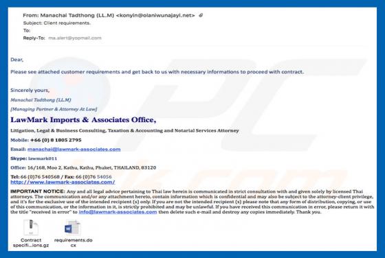 Client Requirements Email Virus