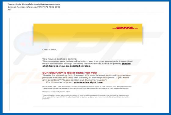 Package Reference Email Virus