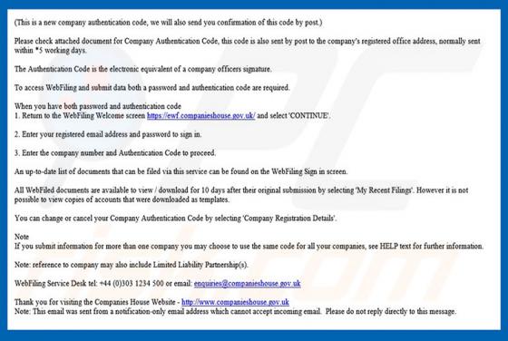 Companies House Email Virus