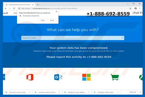 Your System Data Has Been Compromized POP-UP Scam